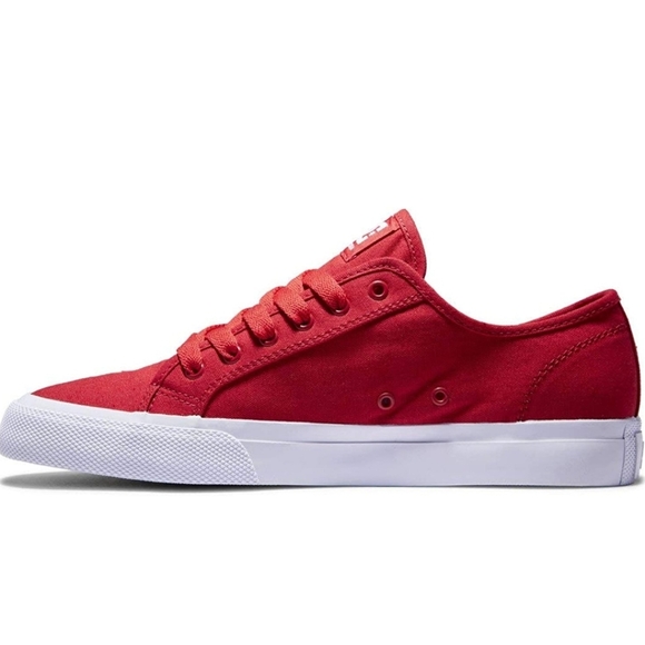 DC MANUAL ADYS300591-RED MENS RED CANVAS SKATE INSPIRED SNEAKERS SHOES - Picture 3 of 9